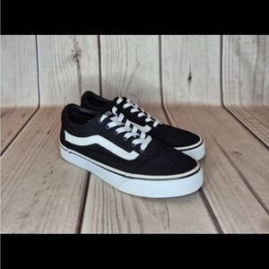 Vans Old Skool Skate Shoes 721356  Low Top Black/White Canvas Women's Size 7.5